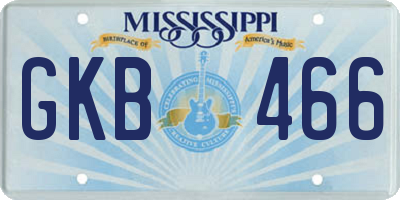 MS license plate GKB466