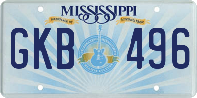 MS license plate GKB496