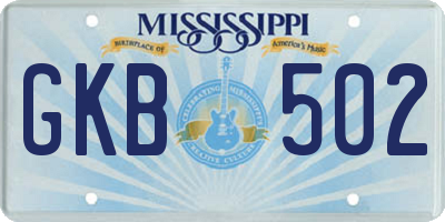 MS license plate GKB502