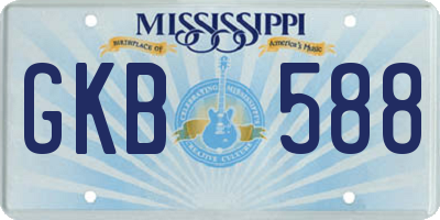 MS license plate GKB588