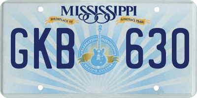 MS license plate GKB630