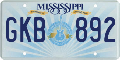 MS license plate GKB892