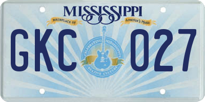 MS license plate GKC027
