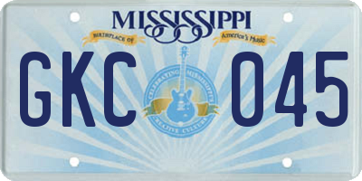 MS license plate GKC045