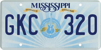 MS license plate GKC320