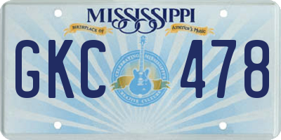 MS license plate GKC478