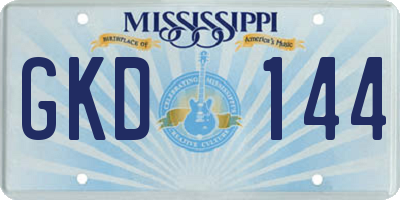MS license plate GKD144