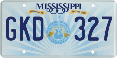 MS license plate GKD327