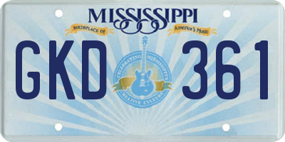 MS license plate GKD361