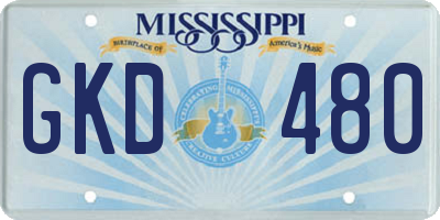MS license plate GKD480