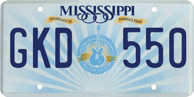 MS license plate GKD550