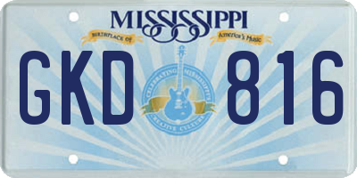 MS license plate GKD816