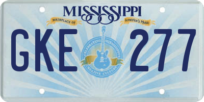 MS license plate GKE277