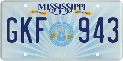 MS license plate GKF943