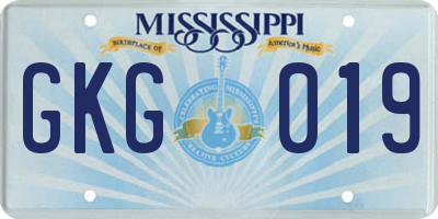 MS license plate GKG019