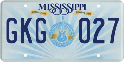 MS license plate GKG027