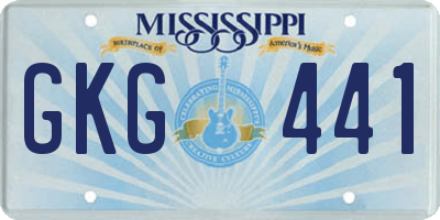MS license plate GKG441