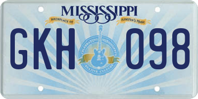 MS license plate GKH098