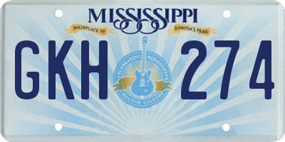 MS license plate GKH274