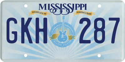 MS license plate GKH287