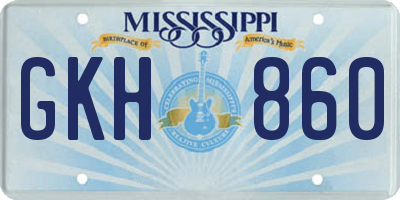 MS license plate GKH860