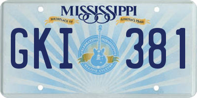 MS license plate GKI381