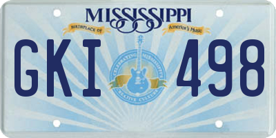 MS license plate GKI498