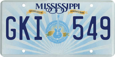 MS license plate GKI549