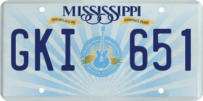 MS license plate GKI651