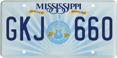 MS license plate GKJ660