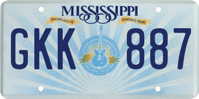 MS license plate GKK887