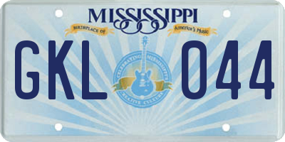 MS license plate GKL044