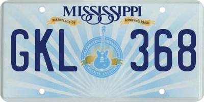 MS license plate GKL368