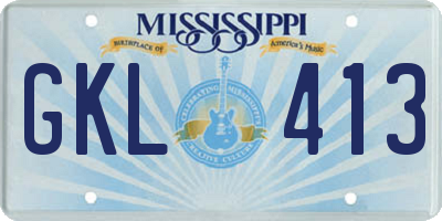 MS license plate GKL413