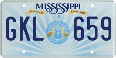 MS license plate GKL659