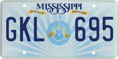 MS license plate GKL695
