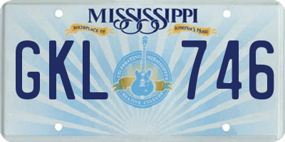 MS license plate GKL746