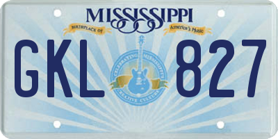 MS license plate GKL827