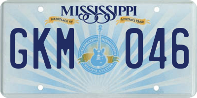MS license plate GKM046