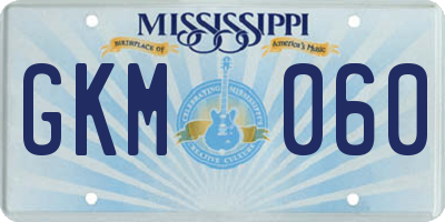 MS license plate GKM060