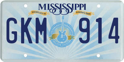 MS license plate GKM914