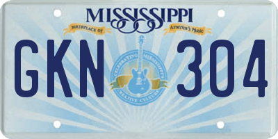 MS license plate GKN304