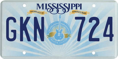 MS license plate GKN724