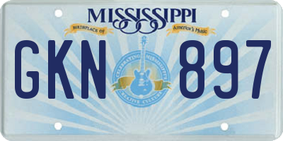 MS license plate GKN897