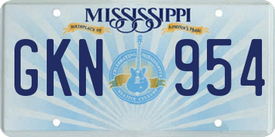 MS license plate GKN954