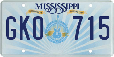 MS license plate GKO715