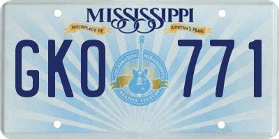 MS license plate GKO771