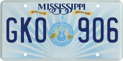 MS license plate GKO906