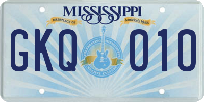 MS license plate GKQ010
