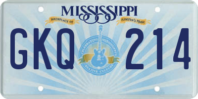 MS license plate GKQ214
